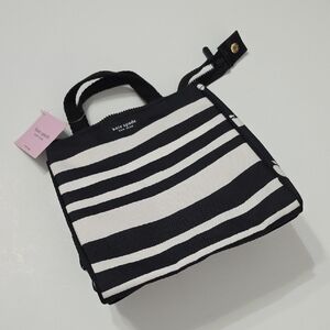 Kate Spade Black and White Striped Mini Bag